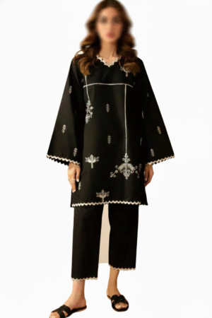 black embroidered suit for women